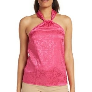 Ronny Kobo Claire Floral Halter Top Pink Women’s Size Medium NEW